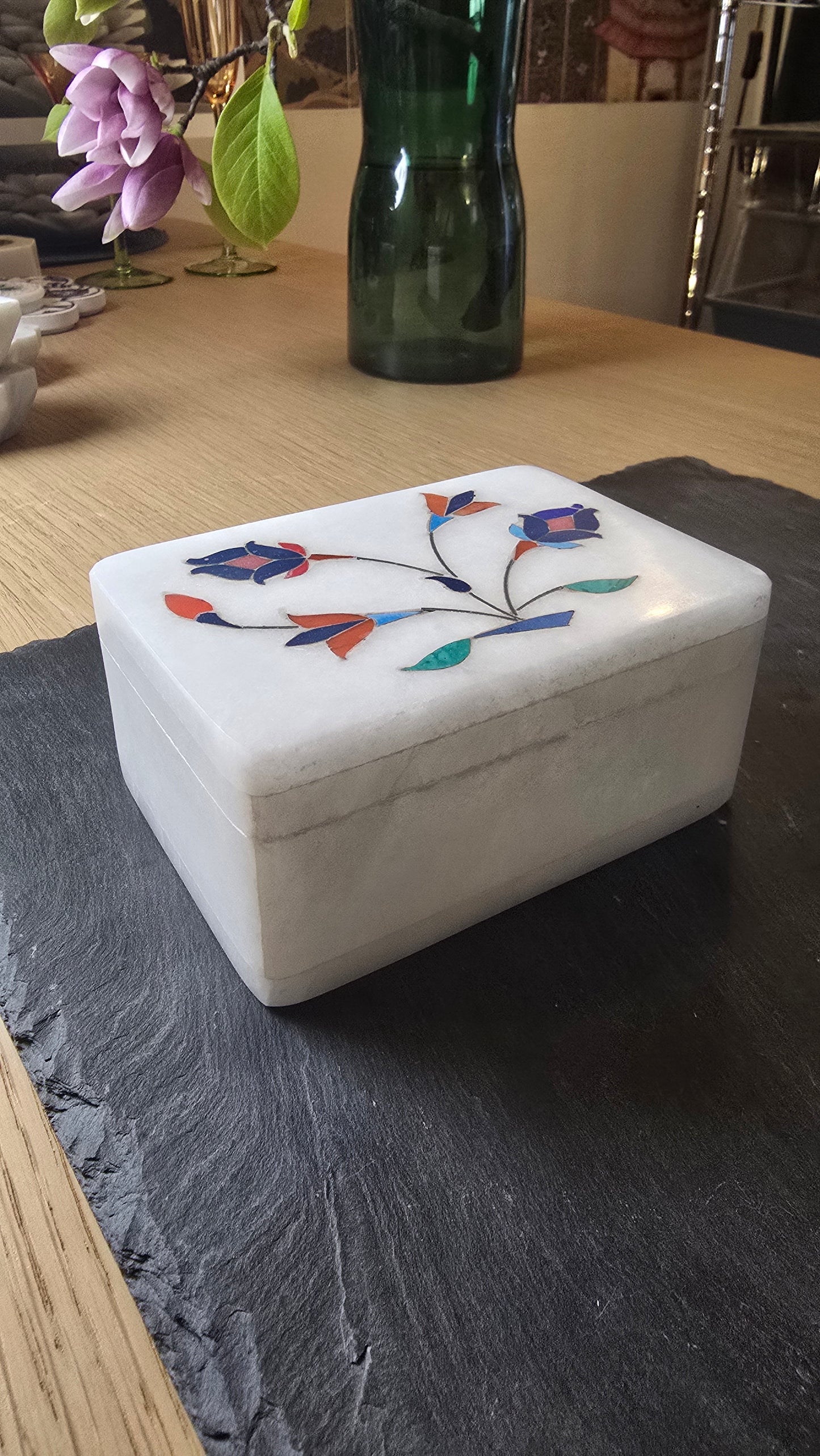 Handcrafted Marble Inlay Box