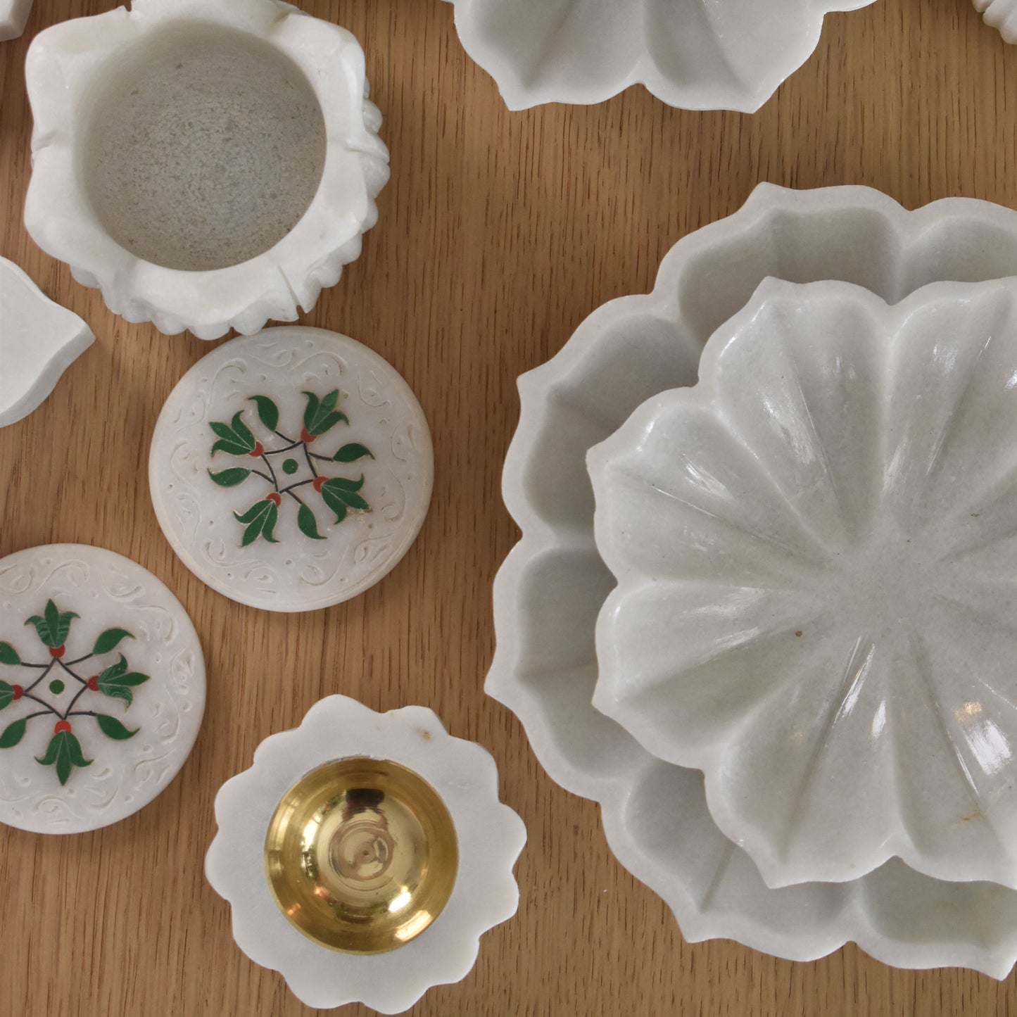 Handcrafted Marble Urli - Medium