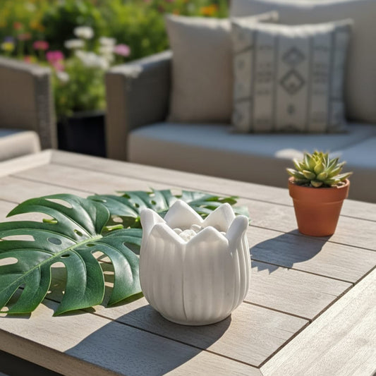 Marble Lotus Tea Light Holder- Small