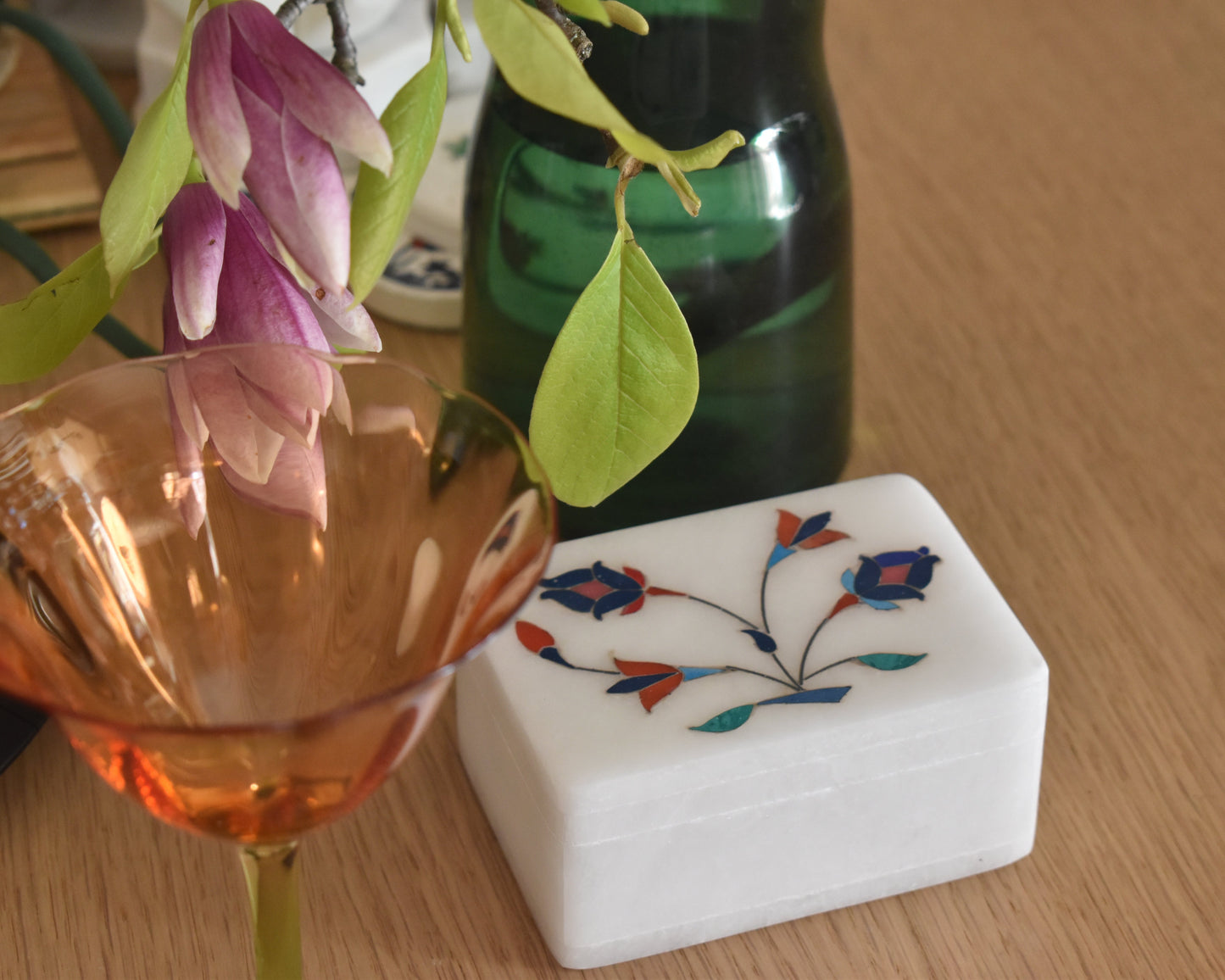 Handcrafted Marble Inlay Box