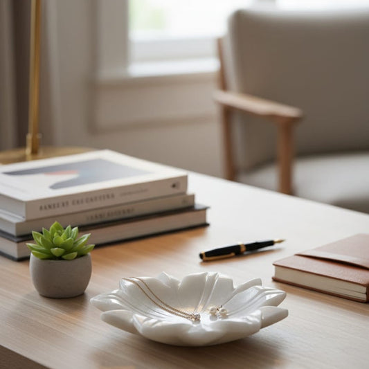 Hand-Carved Marble Lotus Plate- Small